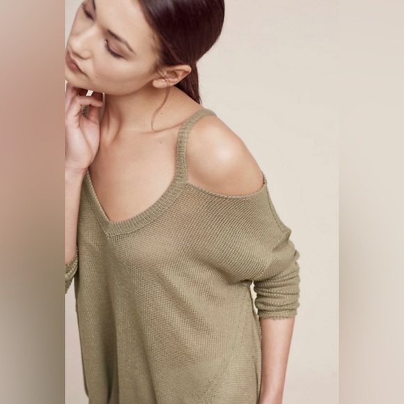 NWOT Anthropologie Millipa Open Shoulder Knit Top - Picture 4 of 6